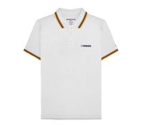 Lambretta Mens Triple Tipped Polo Shirt - White (Tobacco/Navy/Gold - 3XL