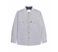 Lambretta Mens Twill Overshirt Long Sleeve Top Black/White S
