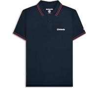 Lambretta Mens Twin Tipped Polo Shirt - Dark Navy/Burgundy - 2XL
