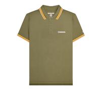Lambretta Mens Twin Tipped Polo Shirt - Khaki/Blue - S