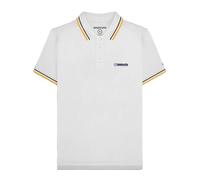 Lambretta Mens Twin Tipped Polo Shirt - White/Black/Gold - M