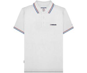 Lambretta Mens Twin Tipped Polo Shirt - White/Red/Azure - XL