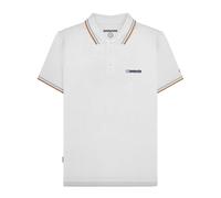 Lambretta Mens Twin Tipped Polo Shirt - White (Sky/Tobacco) - M