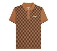 Lambretta Mens Two Tone All Over Print Short Sleeve Polo Shirt - Tobacco - L