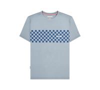 Lambretta Mens Two Tone Panel Short Sleeve Cotton T-Shirt - Dusky Blue - XL