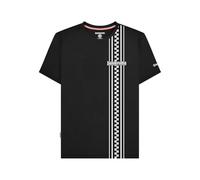 Lambretta Mens Two Tone Stripe Retro T Shirt (UK, Alpha, XXL, Regular, Regular, Black)