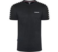Lambretta Mens Two Toned Taped Checkered T-Shirt - S Black