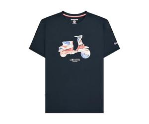 Lambretta Mens Union Jack Scooter Crew Neck T Shirt Navy Size Small