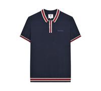 Lambretta Men's Valero Knitted Tipped Short-Sleeved Polo Shirt in Navy | Size: Medium Lambretta Navy M