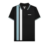 Lambretta Mens Vertical Stripe Short Sleeve Polo Shirt - Black - 2XL