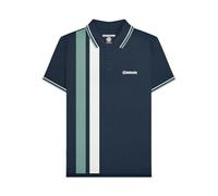 Lambretta Mens Vertical Stripe Short Sleeve Polo Shirt (UK, Alpha, L, Regular, Regular, Navy)