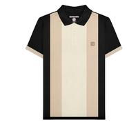 Lambretta Mens Vintage Panelled Polo Shirt - Black - Black - M