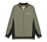 Lambretta Mens Vintage Track Bomber Jacket - Khaki/Black/Gold - L | UK Regular UK Sizing