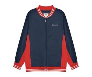 Lambretta Mens Vintage Track Bomber Jacket - Navy/Red/White - XL | UK Regular UK Sizing