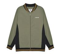 Lambretta Mens Vintage Track Jacket - Khaki Green/Black/Gold - L - Khaki Green/Black/Gold