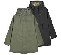 Lambretta Mens Waterproof Paisley Hooded Classic Badge Parka - Black - 4XL