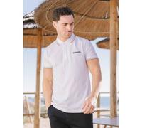 Lambretta Mens Twin Tipped Polo Shirt - White (Sky/Tobacco) - L