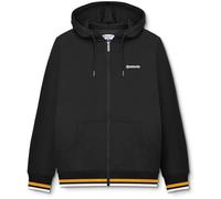 Lambretta Mens Full Zip Twin Tipped Hooded Sweatshirt Hoodie - Black/Gold - M