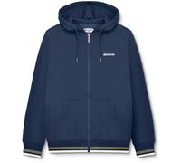 Lambretta Mens Full Zip Twin Tipped Hooded Sweatshirt Hoodie - Navy/Khaki - 2XL