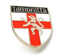 Lambretta On England St George Flag Shield MOD Metal Enamel Badge