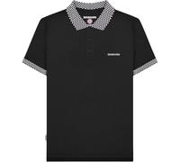 Lambretta Retro Two Tone Badge Polo Shirts (UK, Alpha, 3XL, Regular, Regular, Black)