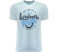 Lambretta Scooter Embroidered Logo Crew Neck T-Shirt Cool Blue 1XL R