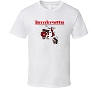 Lambretta Scooter Motorcycle Logo Black White Tshirt Men's