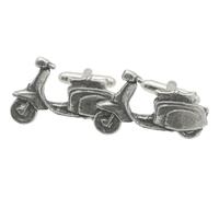 Lambretta Scooter Pewter Cufflinks Mens Wedding Jewellery Novelty T-Bar Personalised Gift Box Option CL 212