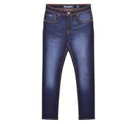 Lambretta Stafford Slim Fit Denim Jeans with Button Fastening, Dark Blue, 40S