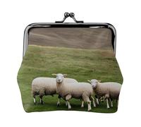 Lambs and Sheep Print Coin Purse,Lock Wallet Buckle Kiss Lock,Purse Leather Coin Purse Change Holder Wallet