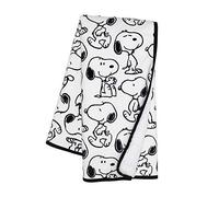 Lambs & Ivy Classic Snoopy Minky and Sherpa Baby Blanket - White/Black