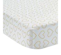Lambs & Ivy Confetti Fitted Crib Sheet, Pink/Gold Heart