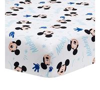 Lambs & Ivy Disney Baby Forever Mickey Mouse White Fitted Crib Sheet