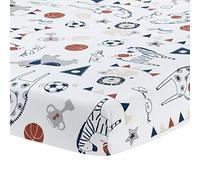 Lambs & Ivy Hall of Fame Animals/Sports 100% Cotton Fitted Baby Crib Sheet
