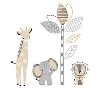Lambs & Ivy Jungle Safari Gray/Tan Elephant/Giraffe Nursery Wall Decals/Stickers