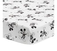 Lambs & Ivy Magical Mickey Mouse Cotton Fitted Crib Sheet - White, Disney