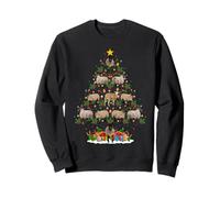Lambs Sheep Christmas Tree Lights Decor Funny Animals Xmas Sweatshirt