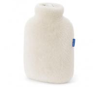 Lambskin Hot Water Bottle Set 2.0 L Cosy Hot Water Bottle Cover + Branded Hot Water Bottle Colour White