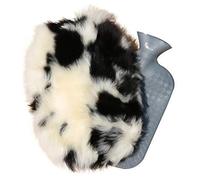 Lambskin Hot Water Bottle Set 2.0 L English Checked Cuddly Hot Water Bottle Cover + Rubber Bottle Genuine Merino Sheepskin