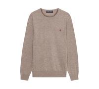Lambswool Crewneck Jumper with Logo - male - Brooks Brothers - Round-neck Knitwear - Beige - XL - Knitwear XL
