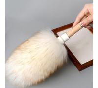 Lambswool Duster Brush with Minimalist Wood Handle for Seamless Integration Into Existing Cleaning Kits and Daily Maintenance Schedules (Small)