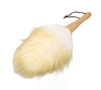 Lambswool Duster Soft Brush Wooden Handle Dusting Wand Musical Instrument Cleaning for Home Use (Short Handle)