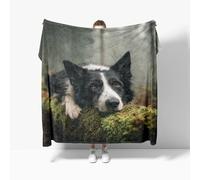 Lambswool Fleece Plush Blanket Animal Border Collie Super Soft Warm Winter Sherpa Blanket Animal Dog Suitable for Bedroom Sofa Camping king Size 180x200cm