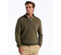 Lambswool Quarter Zip Sweater In Dusty Olive