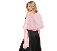 Lamca Ladies Satin Shawls and Wraps for Wedding Evening Dresses Lightweight Shawl for Women UK