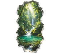 Lamdbao 3d Waterfalls Forest Wall Stickers Natural Scenery Wall Murals Removable Peel and Stick Decals for Bedroom Living Room Bathroom Office Home Decor