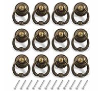 LAMDNL 12pcs Vintage Cupboard Drawer Knob Zinc Alloy Wardrobe Dressers Drop Pull Handle Cabinet Knob Furniture Parts Kitchen Cupboard Knob Handles Pulls Silver Bronze Round, Ancient copper