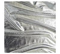 Lame Check Effect Foil Fabric on Black Base Material with Slight Stretch for Dressmaking, Christmas Decoration, Event Decor & Costumes l 60" - 150cm Wide | Sold by The Metre (Silver on Black, 1 Metre)