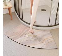 LAMEDOAT Curved Outdoor Shower Mat Quick Dry Bath Mat Non Slip Mildew Resistant Marble Corner Shower Mats for Bathroom Floor E 16" x 30"