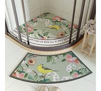 LAMEDOAT Shower Mats Sets for Inside and Outside Shower, Curved Bathroom Mat Corner Loofah Bath Mat Non Slip Anti Mould, Soft Water Absorbent Quick Dry Bath Mat for Wet Shower Areas,E,70x70cm